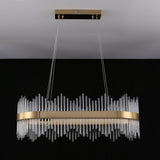 Modern Glass Kitchen Island Light in Brass with Adjustable Cables