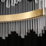 Modern Glass Kitchen Island Light in Brass with Adjustable Cables