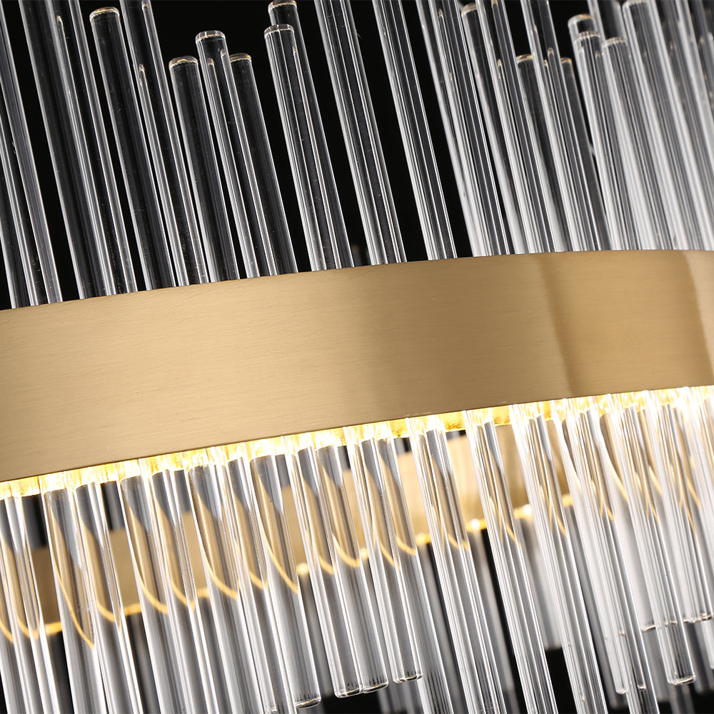 Modern Glass Kitchen Island Light in Brass with Adjustable Cables