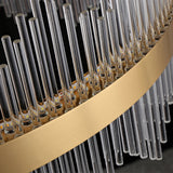 Modern Glass Kitchen Island Light in Brass with Adjustable Cables