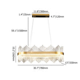 Modern Glass Kitchen Island Light in Brass with Adjustable Cables