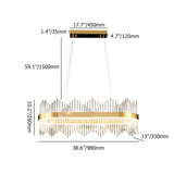 Modern Glass Kitchen Island Light in Brass with Adjustable Cables