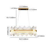 Modern Glass Kitchen Island Light in Brass with Adjustable Cables