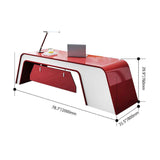 Red & White Metal Office Desk with 3 Drawers of Contemporary-Desks,Furniture,Office Furniture