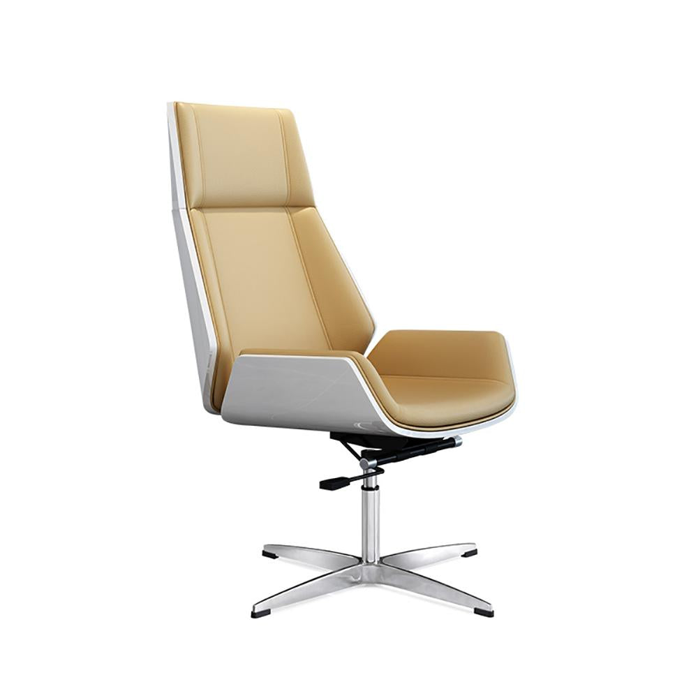 Faux Leather Office Chair Desk Chair with Wheels & Adjustable Height