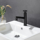 Ruth Industrial Pipe 1-Hole Pull Out Bathroom Sink Faucet Matte Black 1-Handles Solid Brass