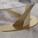 55.1" Creative Desk for Home Office Sintered02Stone Top Stainless Steel Computer Desk