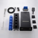 Wall Mounted Waterfall Rain Shower System with 3 Body Sprays in Matte Black
