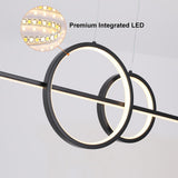 Geometric Dimmable Kitchen Island Light Metal Pendant Light in Black