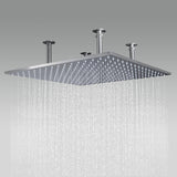 Modern Rain Thermostatic Brushed Nickel Shower Faucet Flush Mount Shower System with Hand Shower & Body Jets Solid Brass