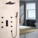 Modern Wall Mounted 12" Rainfall Showerhead & Handheld Shower with Six Body Spray Jets