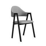 Gray Linen Upholstered Dining Chair Side Chair (Set of 2)