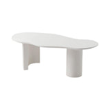 47" Modern Funky Wood Coffee Table Abstract Cloud Shaped in White