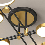 Modern Semi Flush Mount Lighting Gold Ceiling Light Fixture LED Ring