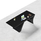 71" Modern White Computer Desk Rectangular Executive Desk with Abstract Base