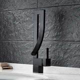 Single Handle Single Hole Bathroom Sink Faucet with Waterfall Spout in Chrome Brass