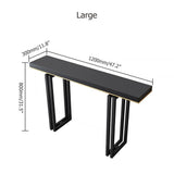 47" Entry Accent Table Narrow Console Table Black Solid Wood & Metal in Large