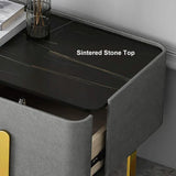 Blackcast 79" Modern Gray TV stand Sintered Stone Minimalist Media Console with Drawers