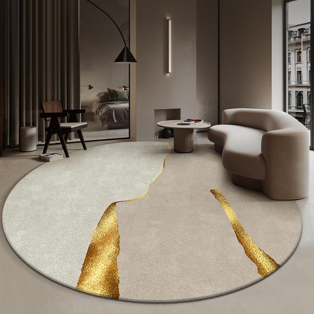 5' x 5' Circular Modern & Creative & Light Luxury Khaki Area Aug