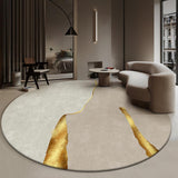 5' x 5' Circular Modern & Creative & Light Luxury Khaki Area Aug