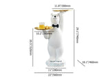 Modern White Bear Side Table Resin Tiered Tray Top End Table in Gold