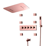 Wall-Mounted 23" Thermostatic Shower System in Gold 4 Functions
