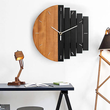 Abstract Industrial-Style Creative Wood Wall Clock Household Artistic Decor