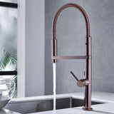Rose Gold Single Hole High Arc Magnetic Kitchen Faucet Dual-function Spray