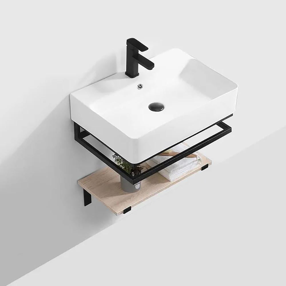 20" Modern Floating Bathroom Vanity with Single Sink and Shelf Space Saving