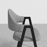 Gray Linen Upholstered Dining Chair Side Chair (Set of 2)