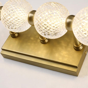 4-Light Clear Acylic Vanity Wall Light for Bathroom in Gold