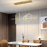Geometric Dimmable Kitchen Island Light Metal Pendant Light in Black