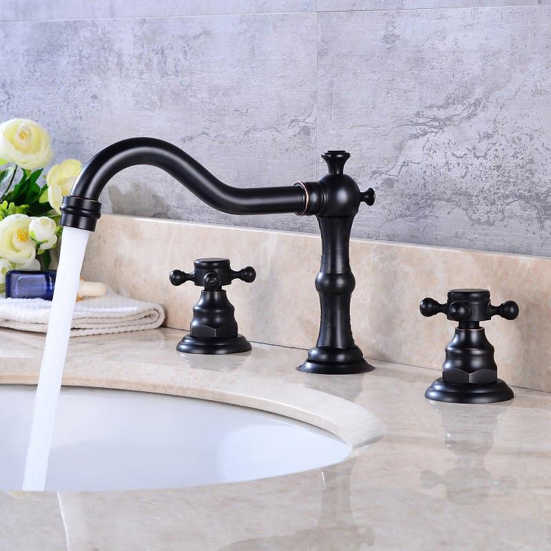 Chester Traditional Double Handle Bathroom Widespread Sink Faucet Victorian Spout