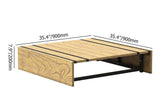 5Pcs Teak Outdoor Sectional Sofa Set with Coffee Table and Cushion in Natural & Gray