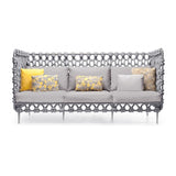 6 Pieces Aluminum & Rope Outdoor Sofa Set with Coffee Table and Cushion Pillow in Gray