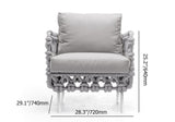 6 Pieces Aluminum & Rope Outdoor Sofa Set with Coffee Table and Cushion Pillow in Gray