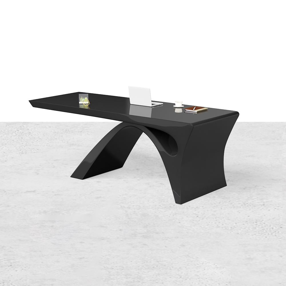 71" Modern White Computer Desk Rectangular Executive Desk with Abstract Base