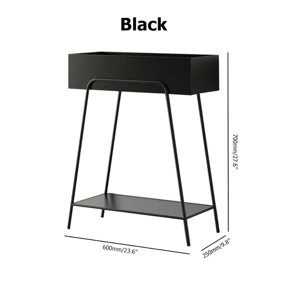 Green Rectangular 2-Tier Plant Stand Indoors Display Shelf Storage Shelving Metal