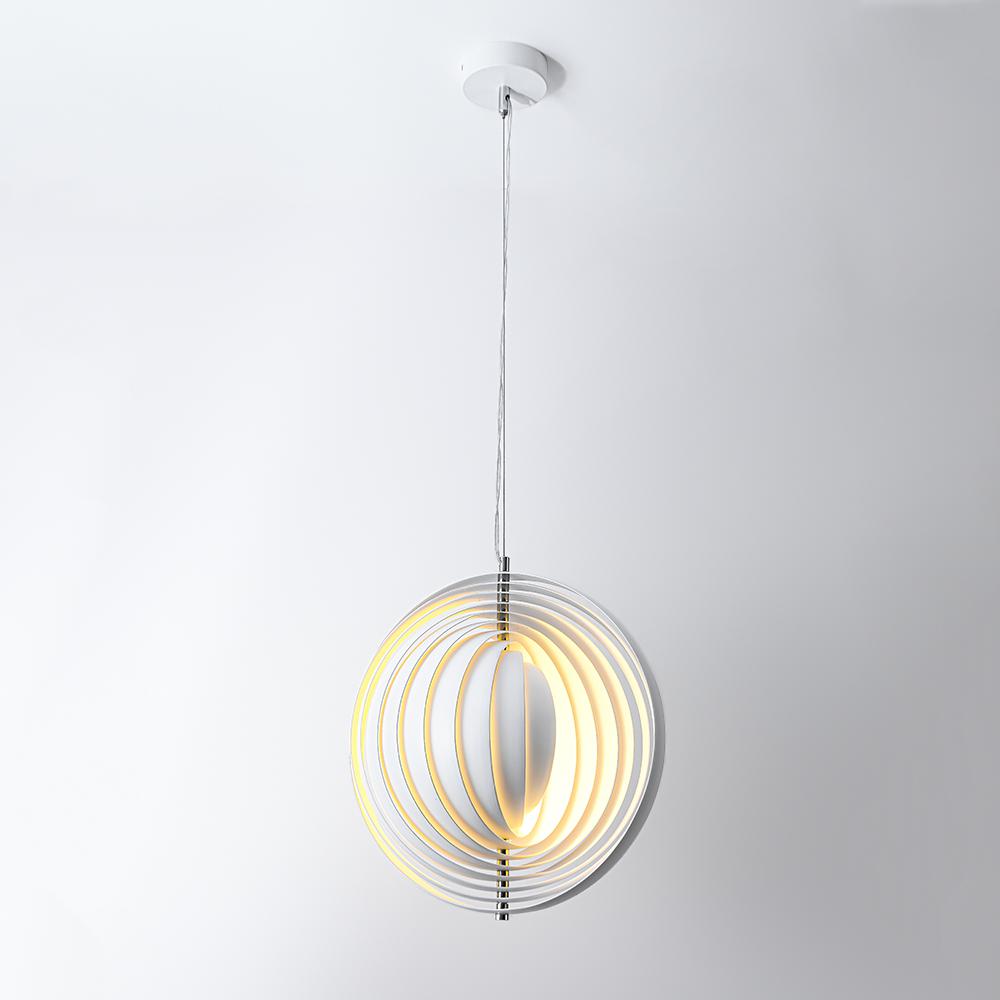 Rotatable Modern 1-Light Globe Metal Pendant Light White Color