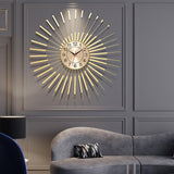 24" Modern Oversized Golden Wall Clock with Helical Shape Metal Frame