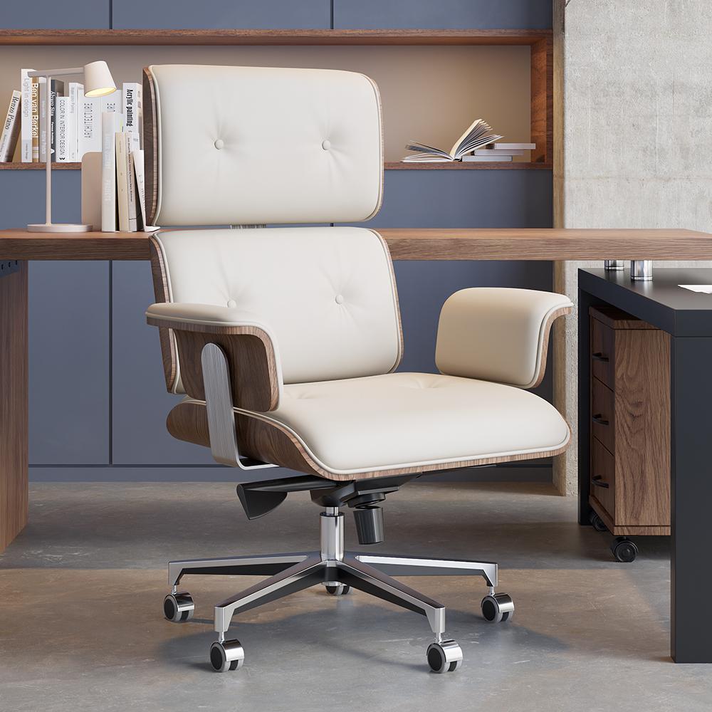 Modern Black Home Office Chair Upholstered Swivel Task Office Chair Height