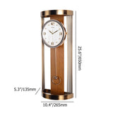 Modern Metal Hollow-out Wall Clock with Pendulum & Rhinestones