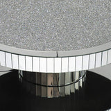 Dumbbell Gold Glass Coffee Table with Glitter Accents Cocktail Table-Coffee Tables,Furniture,Living Room Furniture