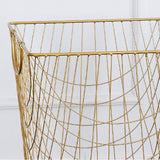 Large Square Metal Rolling Laundry Hamper with Handles