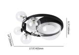 Modern 6 Light LED Black Geometric Bubble Flush Mount Ceiling Light with Glass Shade