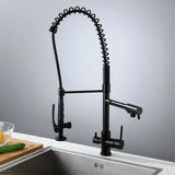 Modern Kitchen Faucet with Sprayer Brass Pull Down Faucets Chrome Single Hole 3-in-1