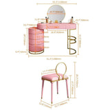 White Makeup Vanity Dressing Table with Swivel Cabinet Mirror & Stool Included