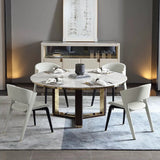 Modern Off White Dining Chair Faux Leather Upholstered Curved Back Set of 2