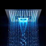 16" Square Ceiling Showerheads 3 Function 304 Stainless Steel Bathroom LED Shower Head