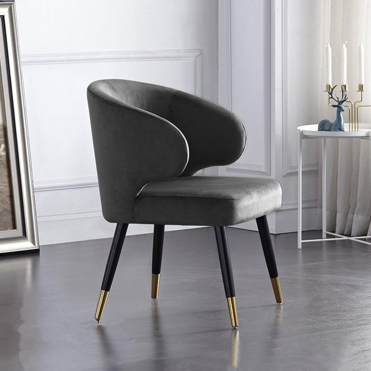 Upholstered Dining Chairs Mid-Century Green Velvet Dining Chairs with Arm (Set of 2)